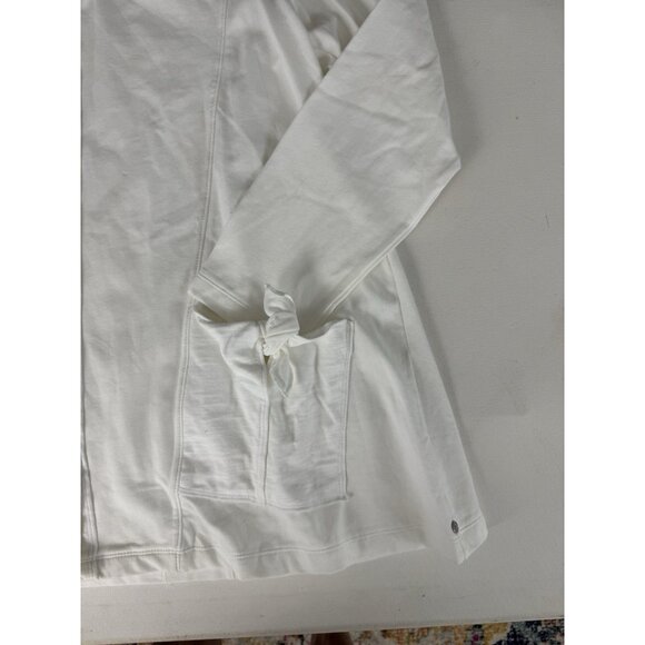 NEON BUDDHA White Cotton Blend Button Front Long Sleeve Top/Shacket Sz L - Picture 7 of 9